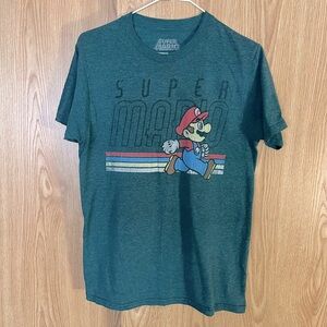 Retro Gamers Super Mario Green Tee Top
